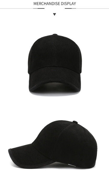 Trendy ArmyGreen Winter Baseball Caps For Men Luxury Women Corduroy Cap Snapback Hip Hop Trucker Hats Casquette Homme