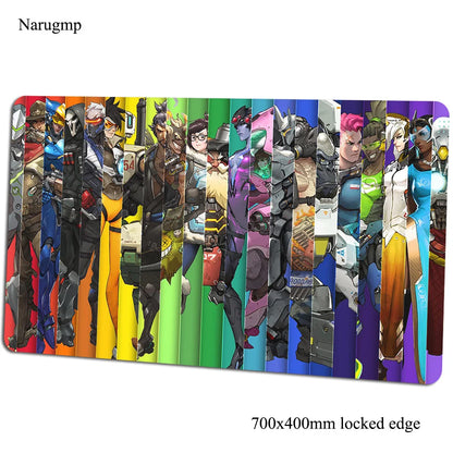 Tappetino mouse Overwatch 700x400x3mm, tappetino gaming anime con personalità per ufficio e notebook, tappetino da scrivania, regalo per ragazzo, pad mouse per giochi PC gamer