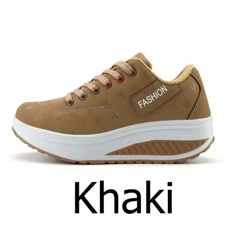 Scarpe casual da donna outdoor con suola spessa, platform alla moda, taglia grande 42, fondo piatto, scarpe sportive per camminata e corsa