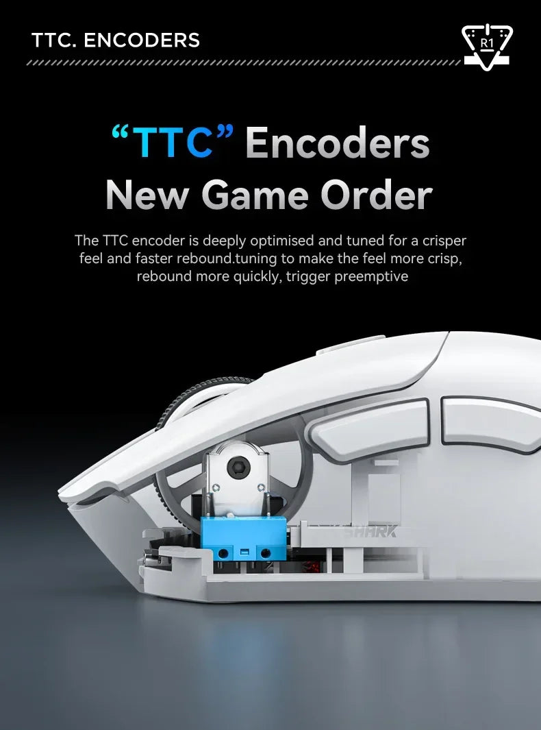 Attack Shark R1 2.4G USB Wireless Bluetooth Gaming Mouse 18K DPI PAW3311 Tri-Mode Connectivity 59g Lightweight For PC Laptop Mac