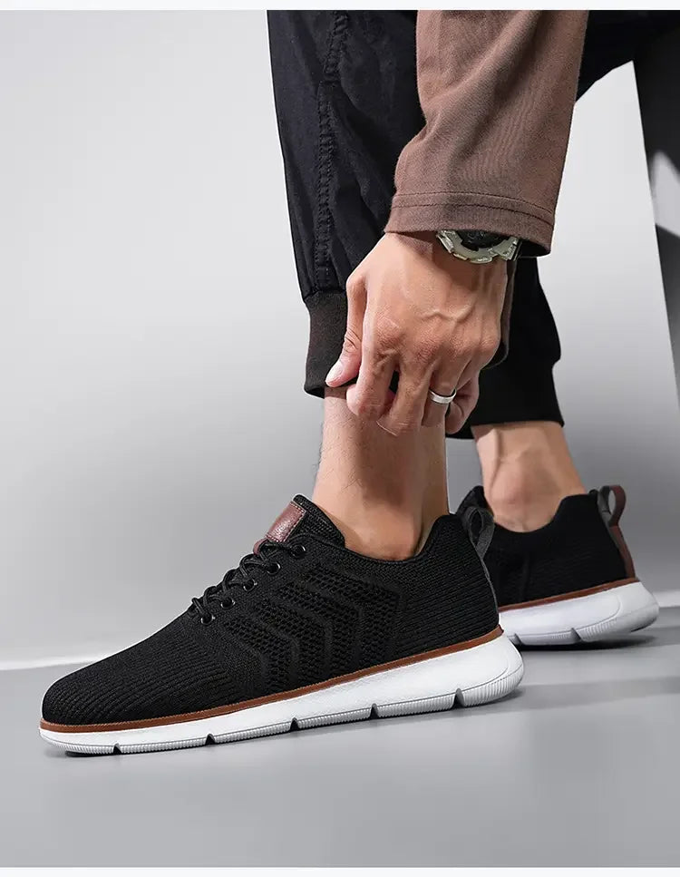 Casual Sneaker Shoes Breathable Men's Walking Mesh Soft Sole Outdoor Anti Slip Travel Comfortable Running Shoes Tenis Masculino
