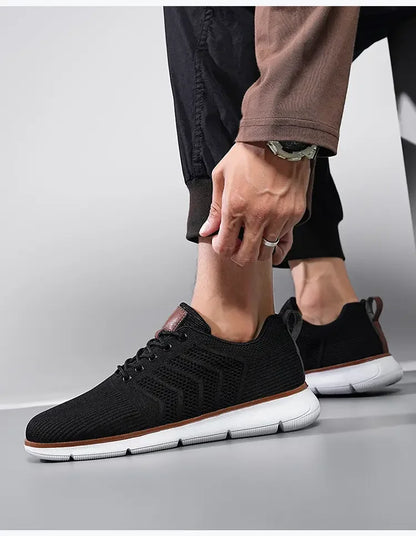 Casual Sneaker Shoes Breathable Men's Walking Mesh Soft Sole Outdoor Anti Slip Travel Comfortable Running Shoes Tenis Masculino