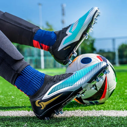 New Men Football Boots Outdoor Sport Boys Long Spikes Non Slip Breathable Match Training Cleats Soccer Shoes Adult Comfortable