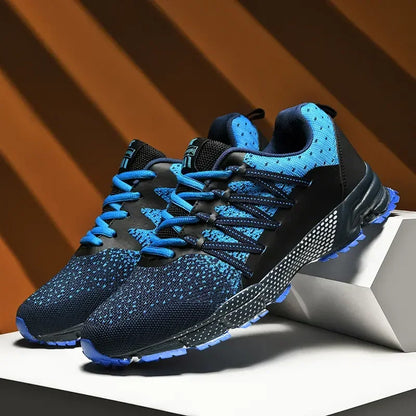 2025 Thick-Soled Sports Shoes Youth Mesh Breathable Running Shoes Trendy Spring Summer Korean Large Black and White Shoes Walk