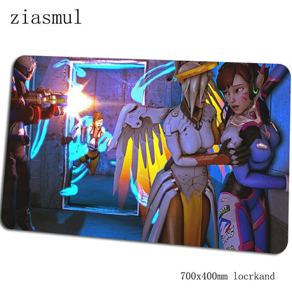 Геймърски пад за мишка Overwatch 700x400x3mm, цветна подложка за бюро за лаптоп, гейминг mousepad, коледен подарък, padmouse за PC геймъри, gamepad мат