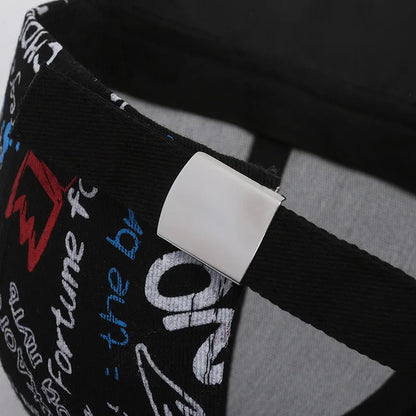 Cappellino da baseball unisex in cotone con graffiti, stampa snapback hip hop alla moda per donna e uomo