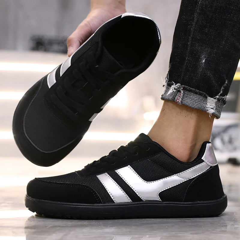 Men's tennis shoes with wide toe box, barefoot minimalist breathable comfortable outdoor walking shoes, sports casual blue shoes 2025