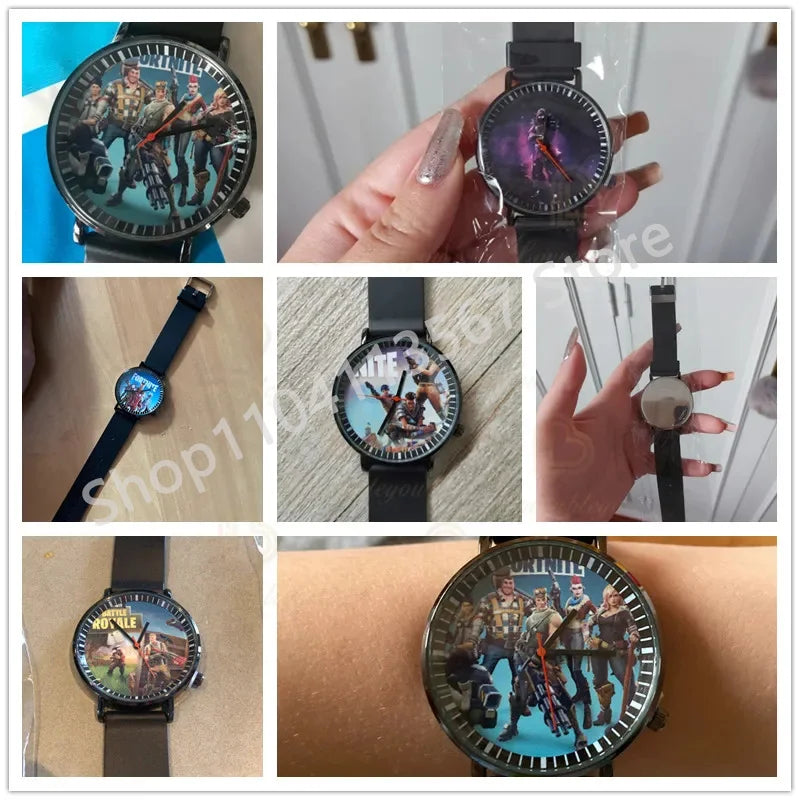 Wrist Watch F-Fortnite Cook Watch Trend Fashion Creative Quartz Student Watches Battle Game Figure Model Kids Birthday Gift
