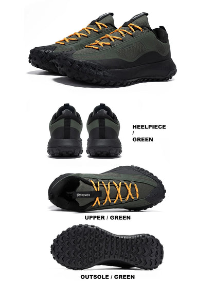 Baasploa Hiking Shoes Men Outdoor Waterproof Camping Resistant Non-Slip Sneakers Casual Lightweight Lace-Up Walking Shoes for Men