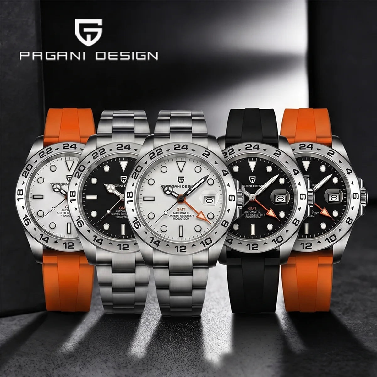 Pagani Design 2026 Nuevo reloj de buceo para hombre 42mm zafiro mecánico automático GMT 100m resistente al agua PD1682