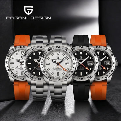 Pagani Design 2026 Nuevo reloj de buceo para hombre 42mm zafiro mecánico automático GMT 100m resistente al agua PD1682