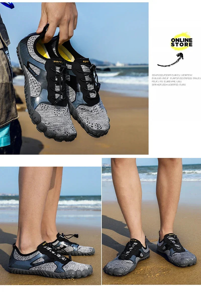 Men Lightweight Refreshing Aqua Boots Breathable Women Outdoor Water Shoes Anti-Slippery Wear-Resistant Sports Hiking Sneakers