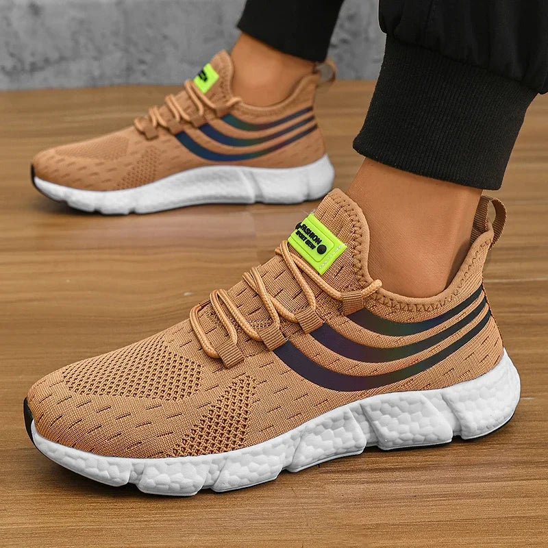 Men's Casual Sports Shoes Breathable Lightweight Sneakers Anti-Slip Flats Outdoor Running Walking Tennis Athletic Jogging Shoes