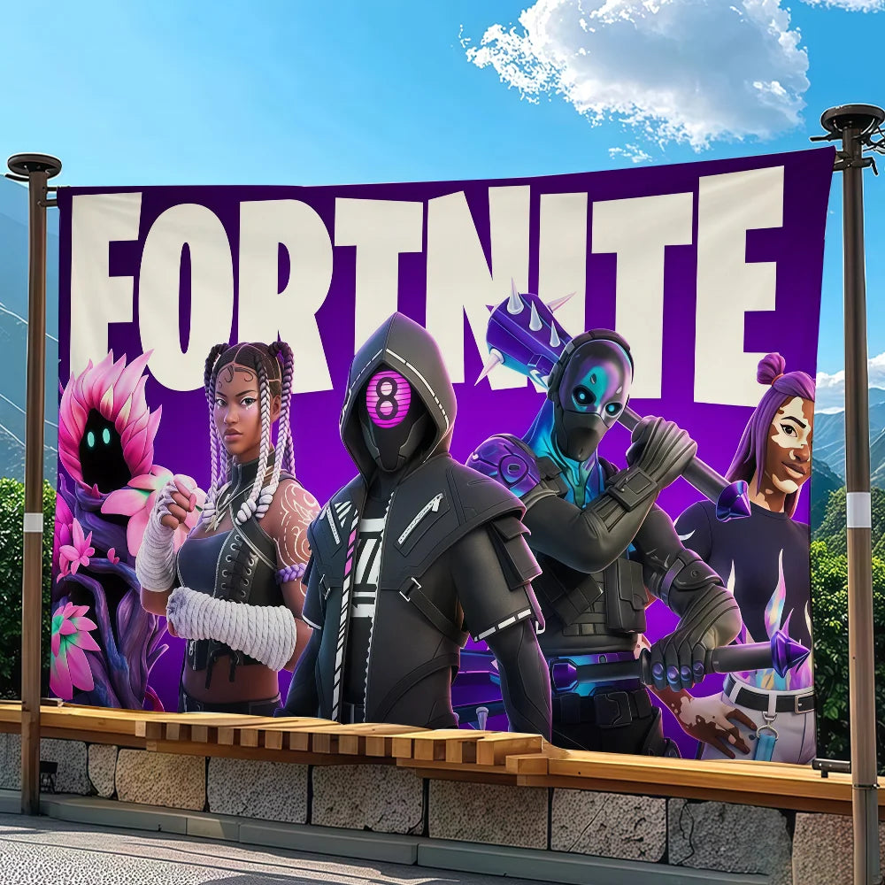 Adventure-Game F-FORTNITE-Flagge, geeignet für Party, Club, Outdoor, Innenbereich, Wandkunst-Dekoration, Banner, Geschenk