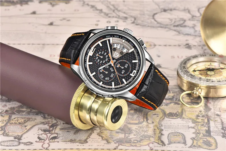 Orologio cronografo PAGANI DESIGN da uomo al quarzo multifunzione, stile militare da pilota