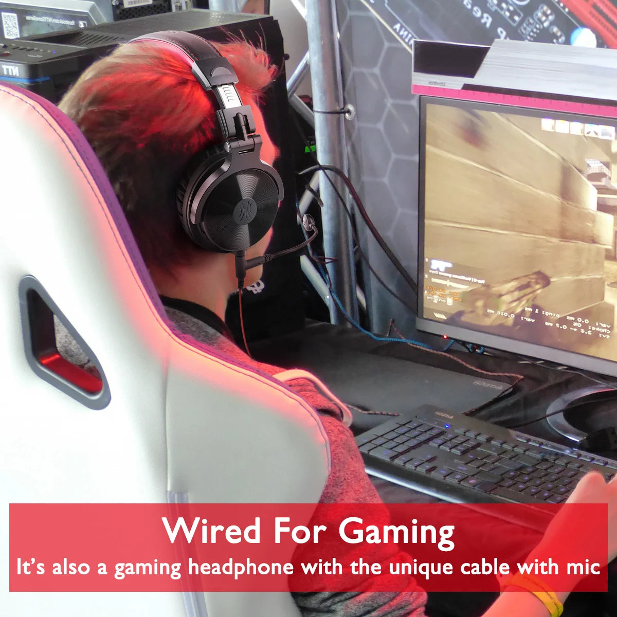 OneOdio Pro-M kabellose Gaming-Kopfhörer Bluetooth 5.2 HiFi-Stereo-Headset 110H Akkulaufzeit mit Mikrofon, tiefer Bass, faltbare Over-Ear-Kopfhörer