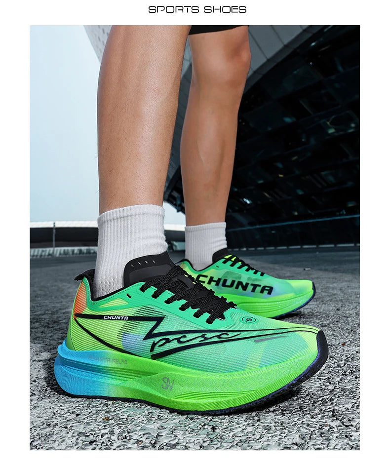 Zapatillas de running con placa de carbono para maratón, para hombre y mujer, deportivas especializadas, transpirables, ligeras y cómodas Chunta