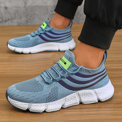Men's Casual Sports Shoes Breathable Lightweight Sneakers Anti-Slip Flats Outdoor Running Walking Tennis Athletic Jogging Shoes