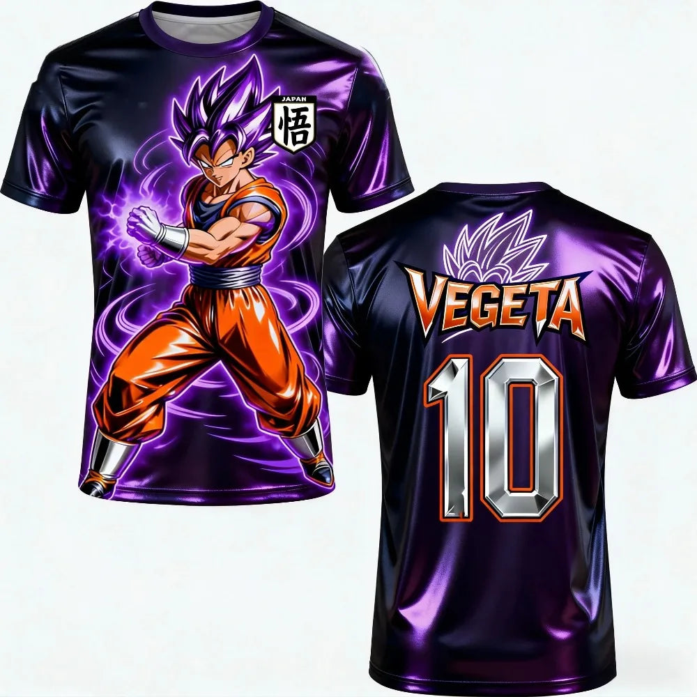 2026 Summer Dragon Ball T-shirt Men's Breathable 3D Printed Casual Family Unisex Kids Sports Football Training Jersey
