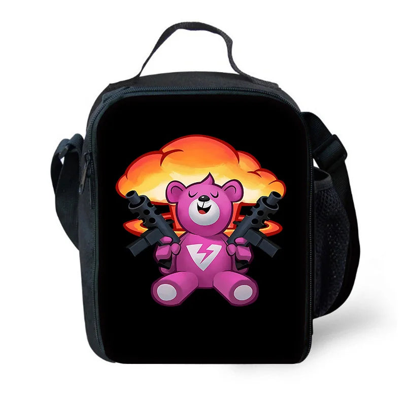 Isolierte große F-FortniteS-Kühltasche für Kinder mit viel Fassungsvermögen, für Jungen, Mädchen und Schüler, für Outdoor-Picknicks, wiederverwendbare Thermo-Lunchbox