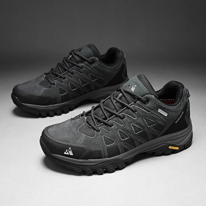 HIKEUP New Arrival Men's Hiking Shoes Breathable Lace Up Trekking Male Cushioning Outdoor Climbing Tourism Sneakers for Men
