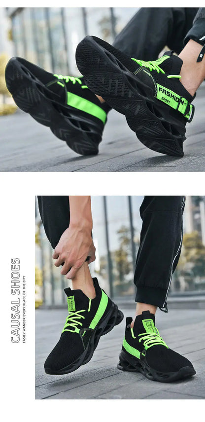Zapatillas deportivas casual moradas de moda en oferta para mujer y hombre, calzado running con suela tipo blade, talla grande 48, ligeras y transpirables, zapatillas deportivas de malla para hombre