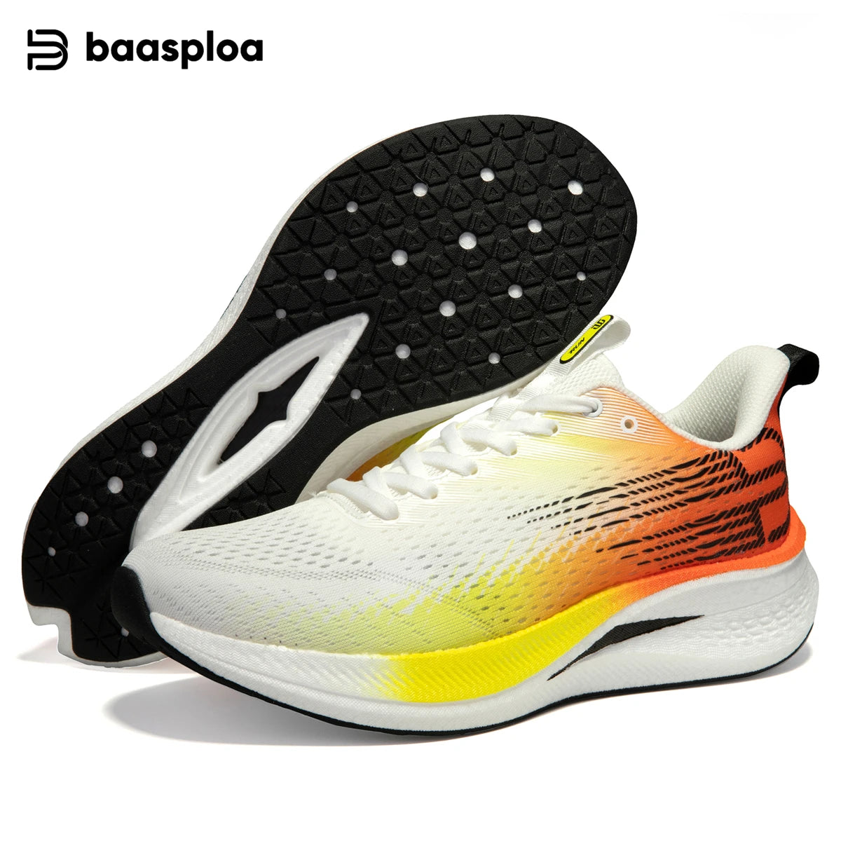 Baasploa Men Running Shoes Professional Training Women Carbon Plate Mesh Breathable Sneakers Male Lightweight Unisex Sport Shoes