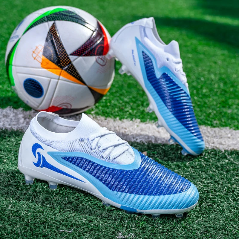 New Men Football Boots Outdoor Sport Boys Long Spikes Non Slip Breathable Match Training Cleats Soccer Shoes Adult Comfortable