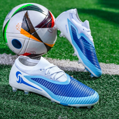 New Men Football Boots Outdoor Sport Boys Long Spikes Non Slip Breathable Match Training Cleats Soccer Shoes Adult Comfortable