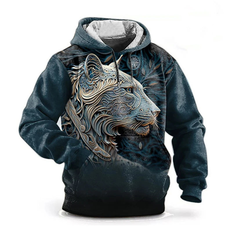 Animal Wolf 3D Print Hoodies Men Women Autumn Fashion Streetwear Oversized Hooded Sweatshirts Pullovers Y2K Tops Unisex Clothing