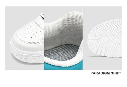 Zapatillas de hombre tipo skate para verano, en cuero, informales y de moda, para exterior, running, deporte, senderismo y tenis, con plataforma, diseño de lujo