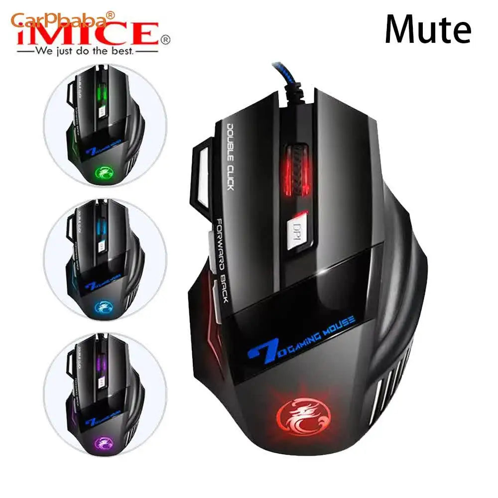 IMICE X7 Optical Gaming Mouse Adjustable DPI Ergonomic Anti Slip Design Colorful Luminuse Suitable for Desktop Computers Laptop