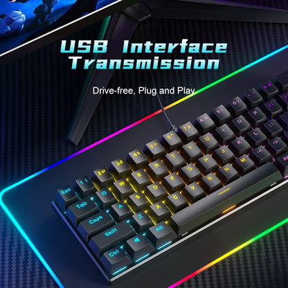 RGB White Mechanical Keyboard 60% Gaming Keyboard White Clavier Gamer Blanco Key Board Black PC Keyboards