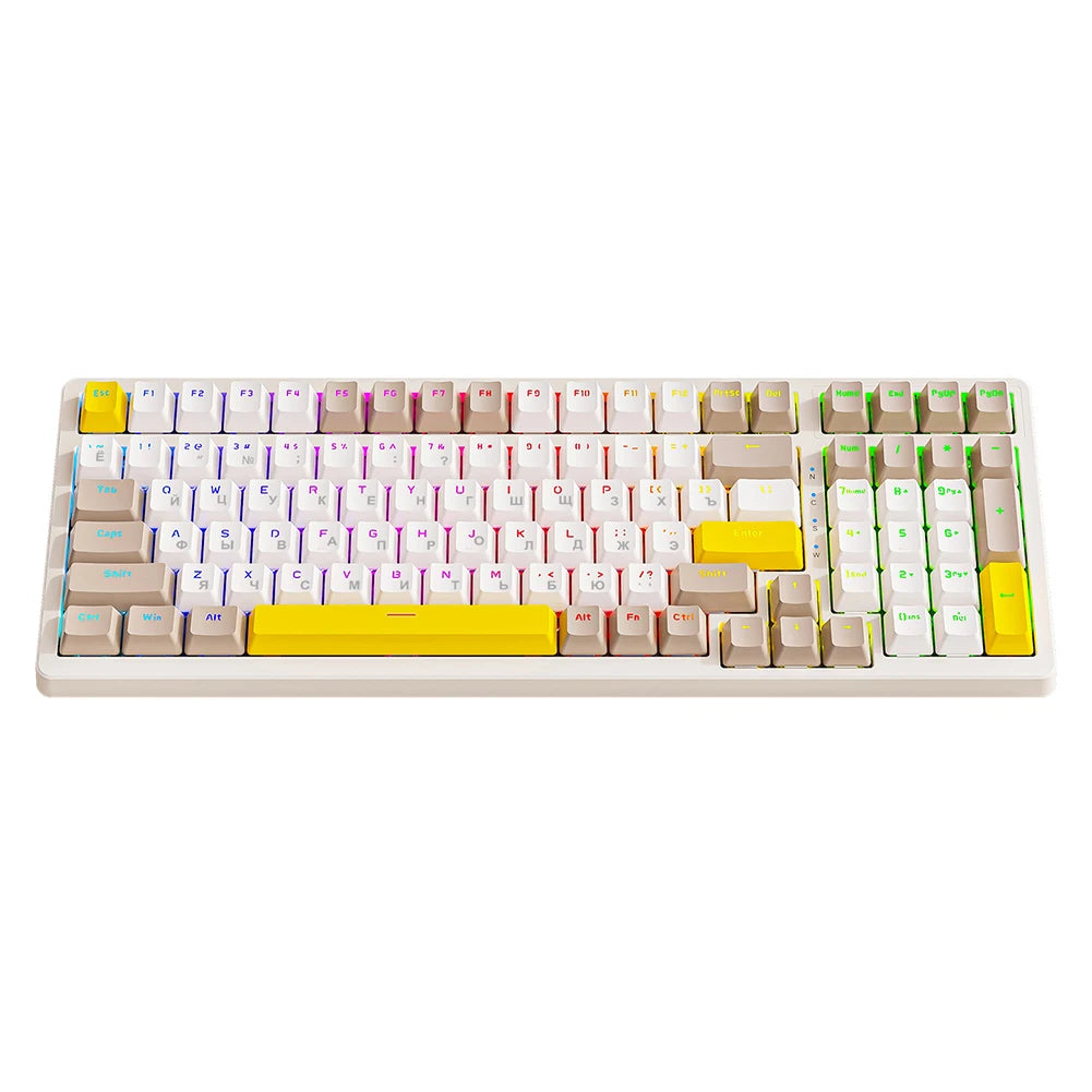 K3 MAX Mechanical Keyboard Hotswap Red/Green Shaft Gamer Keyboard USB Wired RGB Backlight 100 Keys Russian for Computer Laptop