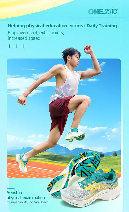 ONEMIX Carbon Plate Running Shoes for Men, Shock Absorption, Ultra-Light Sports Shoes, Rebound Outdoor Women Marathon Sneakers