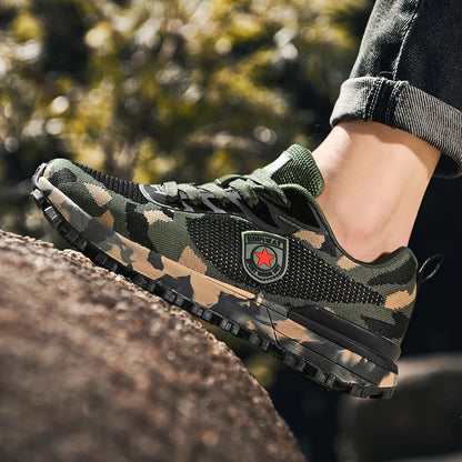 Men’s Camouflage Breathable Sports Shoes Comfortable Non-Slip Soft-Soled Shoes Suitable for Outdoor Activities