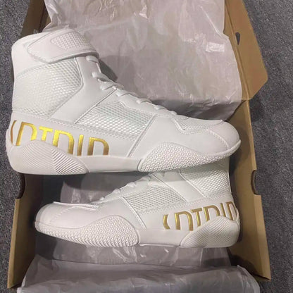 New Men's Large Wrestling Shoes Mesh Breathable Boxing Shoes Anti-Slip Wear-Resistant Sneakers Fashionable Casual High Sport Shoes