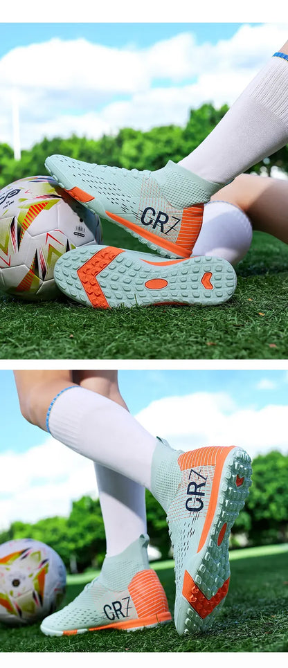 TF Long Stud Training Football Cleats Wear-Resistant Breathable Firm Ground Outdoor Match Training Sports Footwear