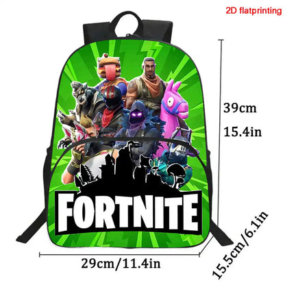 Zaino Fortnite Cartoon con tasca frontale e astuccio 2 pz - Set scolastico per bambini e bambine dai 5 agli 8 anni, regalo per il rientro a scuola