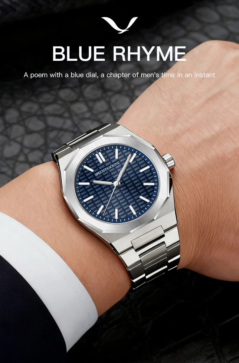 New 2026 Fashion Rare Specht & Söhne Men's Watch Ultrathin 38MM Steel Sapphire Crystal VH31 Quartz Wristwatch