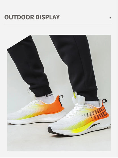 Baasploa Men Jogging Sports Shoes Carbon Plate Professional Cushioning Sneakers Male Outdoor Breathable Non-Slip Running Shoes