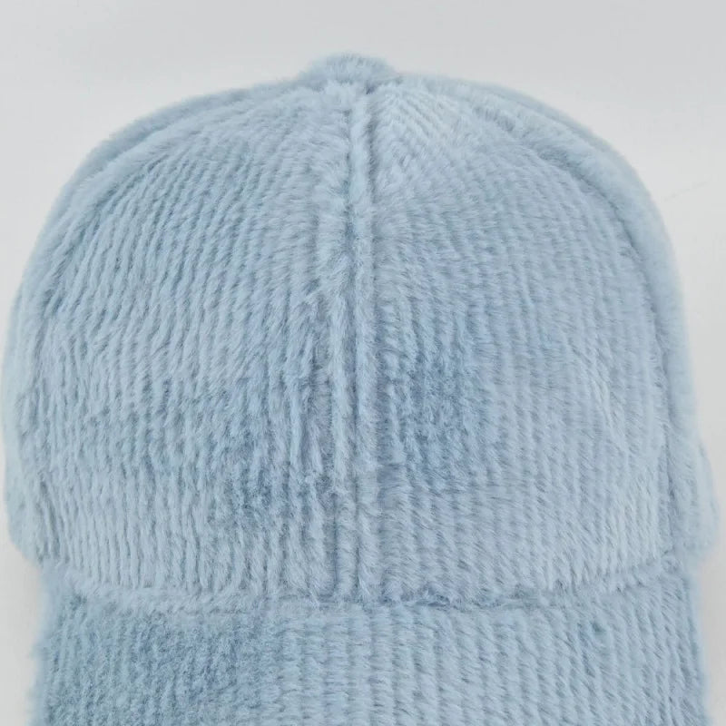 Autumn Winter Baseball Cap Women Artificial Lamb Wool Hats Keep Warm Cap Plush Baseball Caps Spring Baseball Cap Solid Sunshade
