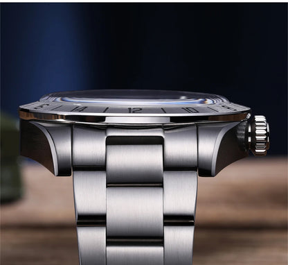 ADDIESDIVE Neue Luxus-Herrenuhr 200 wasserdichte Edelstahl-Quarzuhr BGW9 Super Blue Leucht-GMT-Edelstahluhr