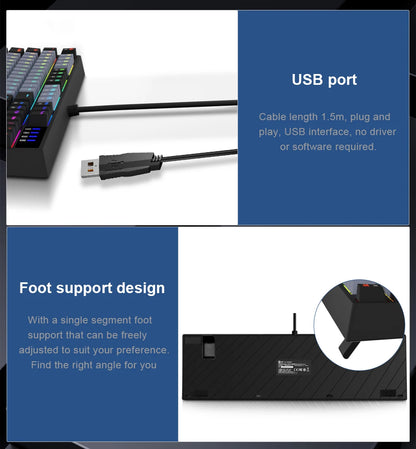 E-YOOSO Z14 RGB USB Mechanical Gaming Wired Keyboard Red Switch 104 Key Russian Brazilian Portuguese Gamer for Computer laptop