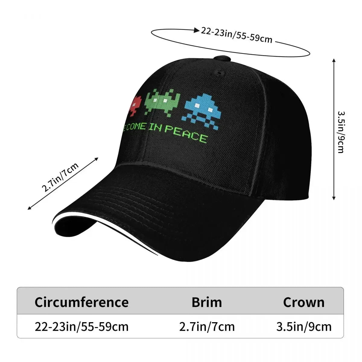 2026 Space Invaders Shooting Video Game We Come In Peace Durable for All Seasons Cap Female Women's Cap Summer 2025