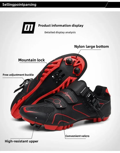 Unisex Hard Sole Cycling Shoes – 4-Season Road Bike Lock Pedal Shoes for MTB Outdoor Sports