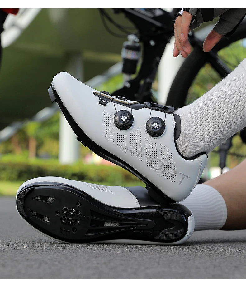 Ultra-Light Cycling Shoes, Breathable and Lightweight, SPD-Compatible Hard Soles for Road Mountain Bike Competition Training