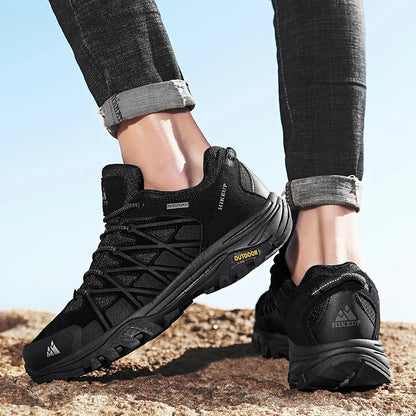 HIKEUP New Arrival Men's Hiking Shoes Breathable Lace Up Trekking Male Cushioning Outdoor Climbing Tourism Sneakers for Men