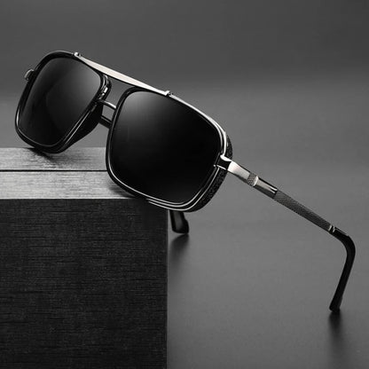 Luxury Rectangle Men's Sunglasses Retro Metal Steam Punk Sun Glasses Male Classic Outdoor Driving Shades Summer Glasses