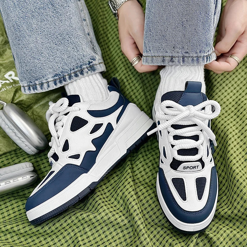 Fashion Men's Shoes Trend Street Skateboard Shoes Man Luxury Brand Training Sneakers Mesh Breathable Casual Shoes Men's Tennis Shoes